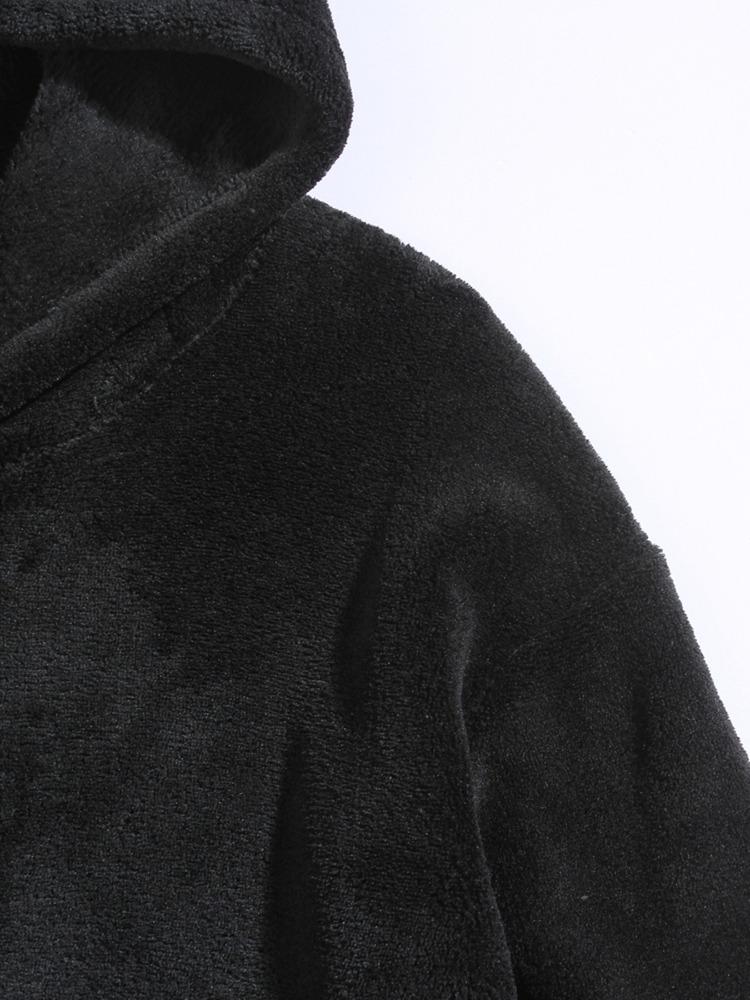 Herbst Winter Feuchtigkeitsableitend Bequem Hautfreundlich Oberteile Große Größe Mit Kapuze Herren Freizeit Persönlichkeit Mode Pullover Korallen Samt Jacke Herren