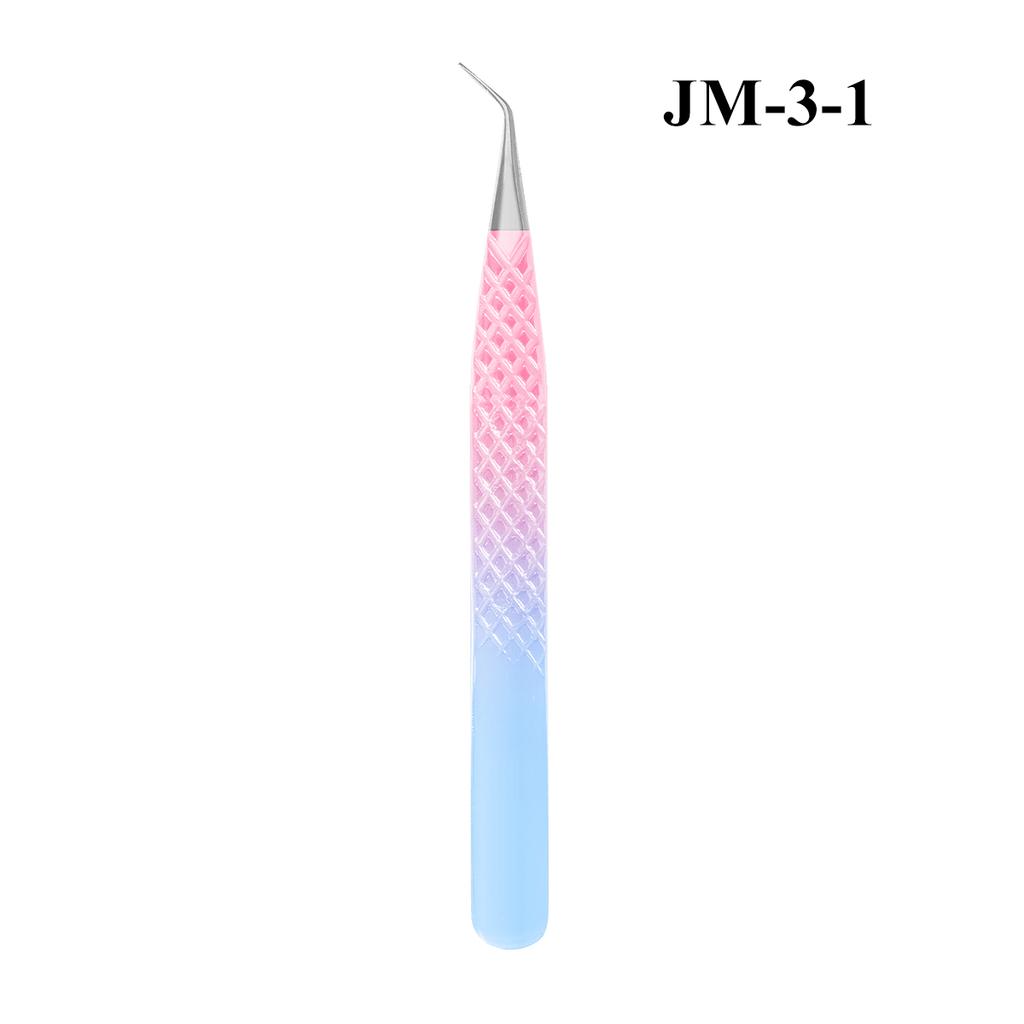 Professional Eyelash Tweezers Grip Eyelash Extension Tweezers 45 75 90 Degree Fiber Tip Easy Fanning Eyelash Tweezers
