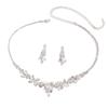 Elegant Crystal Necklace & Earrings Set for Weddings and Banquets