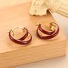 Autumn and Winter Popular Color Earrings 925 Silver Needle French Retro High-end Niche Paint Earrings