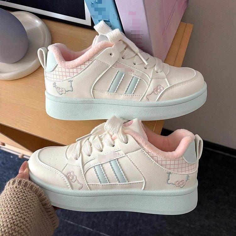 High-value velvet thickened sports board shoes children's 2025 winter new cotton shoes platform-soled sports shoes warm cotton shoes