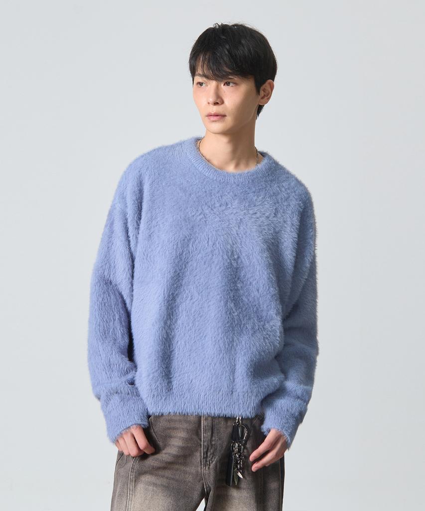 Dimiteulibeullaeg Essential Hairy Round Knit_Sky Blue