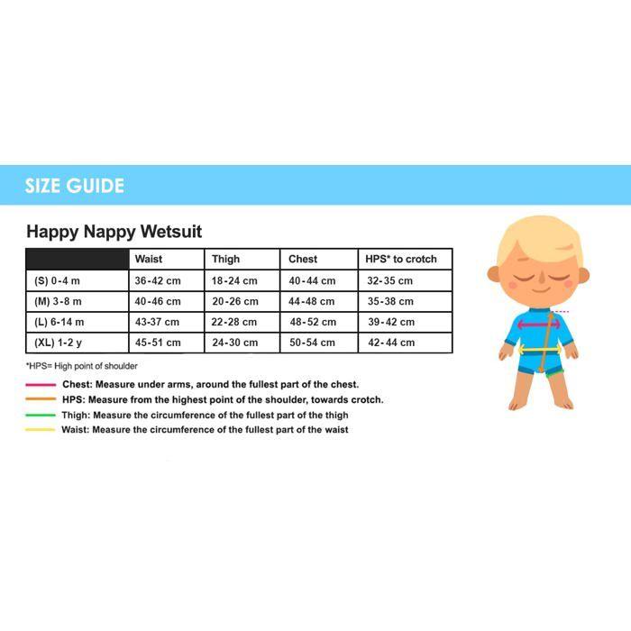 Combinaison de plongée bébé - SPLASH ABOUT - HNWCSL - Néoprène doux - Manches longues - Happy Nappy intégré