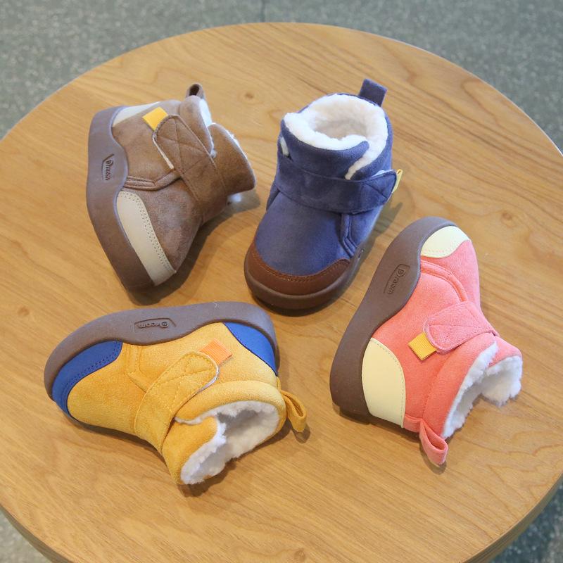 Winter-Kleinkindstiefel mit Samtfutter (Alter 1-4) - Weiche Sohle, Rutschfest, Baumwoll-Schneestiefel für Jungen & Mädchen