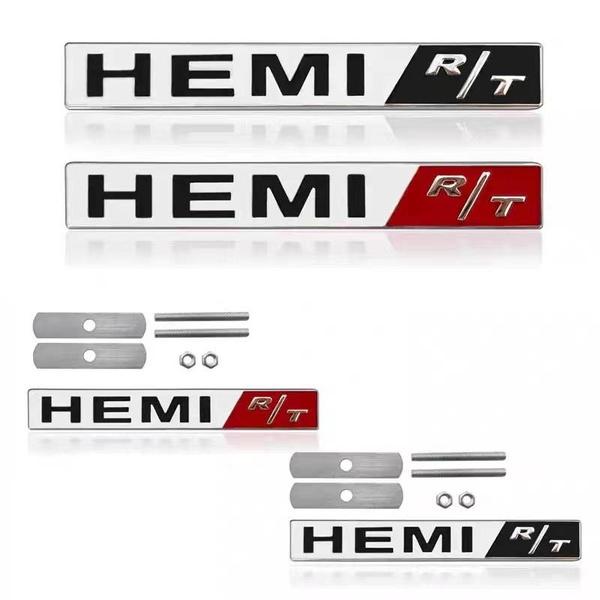 HEMI R/T Letter Badge Logo Is Suitable for Dod-ge Je-ep with Caliber JCUV Standard Modified Parts Logo Sticker Grille Universal Decal