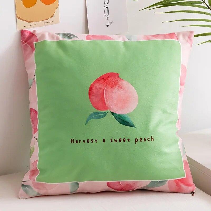 Minimalist Creative Abstract Line Pillowcase Peach Lemon Pear Fruit  Sofa Office Seat Cushion Cover Home Decoration