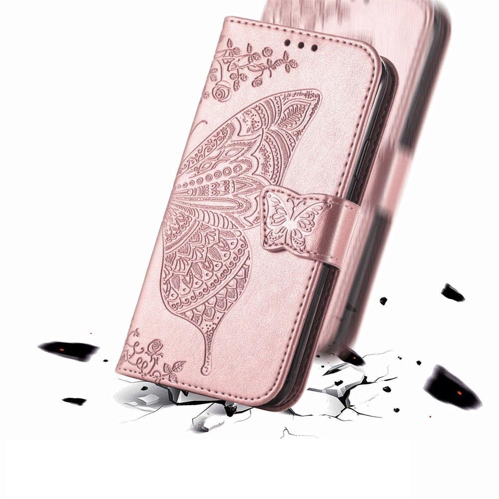 Flip case for Oppo Reno 12FS / 12F, Butterfly, rose gold