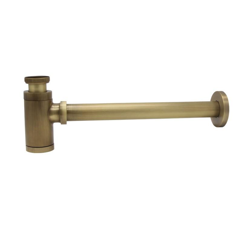 Bottle Traps Pop up Drain with Overflow Basin Faucet Antique Siphon P-traps Basin Sink Drainer (as the picture,Brass)