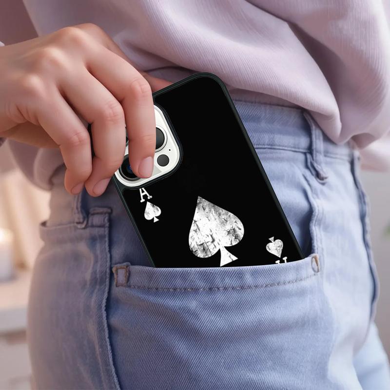 Ace of Spades Poker Phone Case For iPhone 17 Air 15 16e 14 13 Pro Max Coque 12 11 Pro Max PLUS Cover