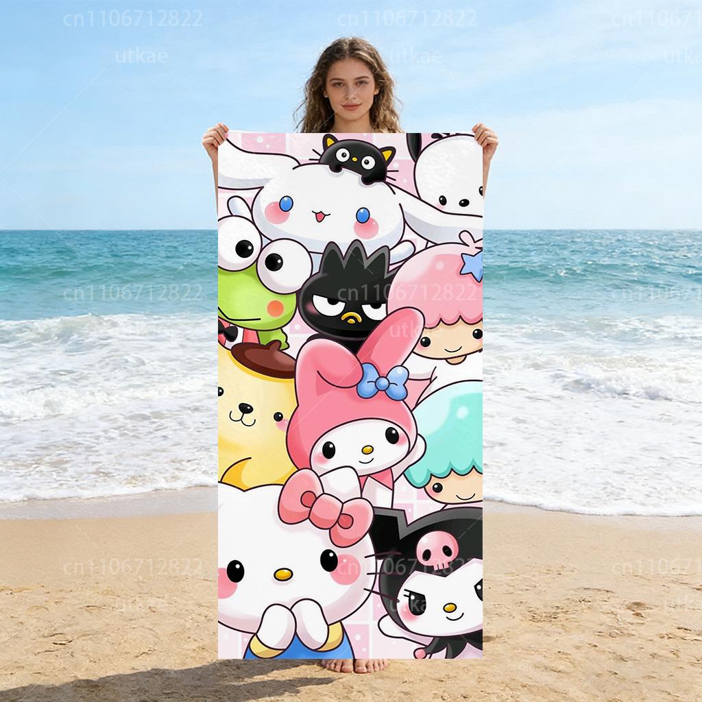 

1pc Sanrio Characters Beach Towel - Soft Absorbent Swimming Towel for Beach, Pool, Travel & Camping W40*H60(CM)