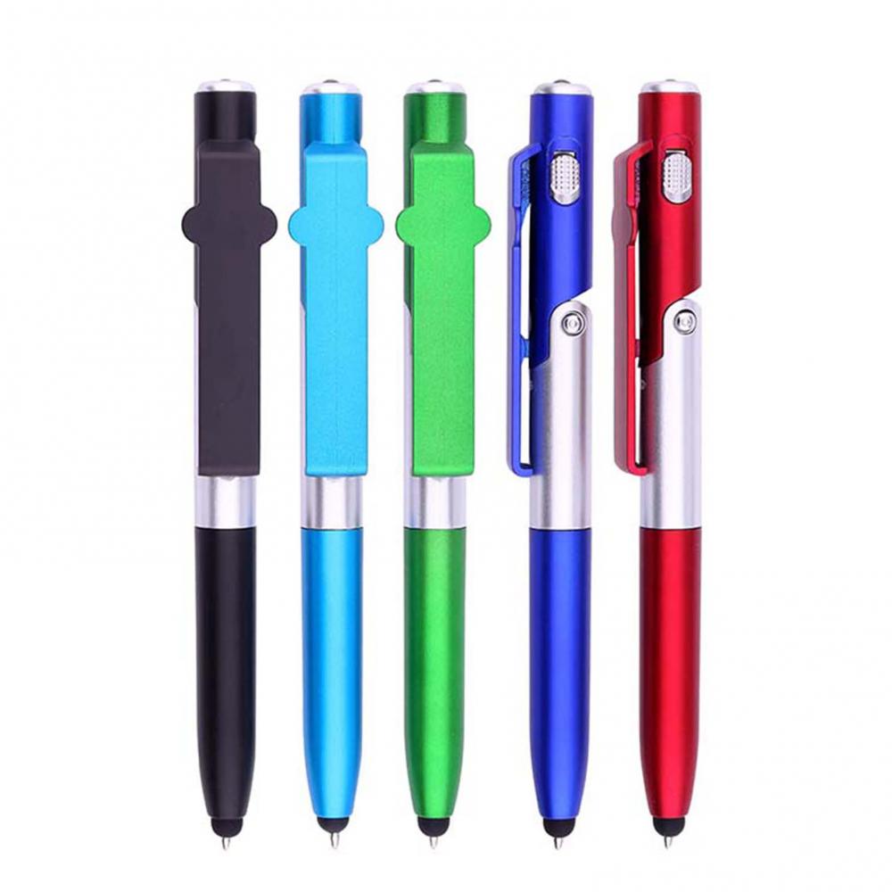 4 in 1 All in one  Ballpoint Pen Foldable LED Light Mobile Phone Rack Touch Ballpoint Pen Office School Supplies
