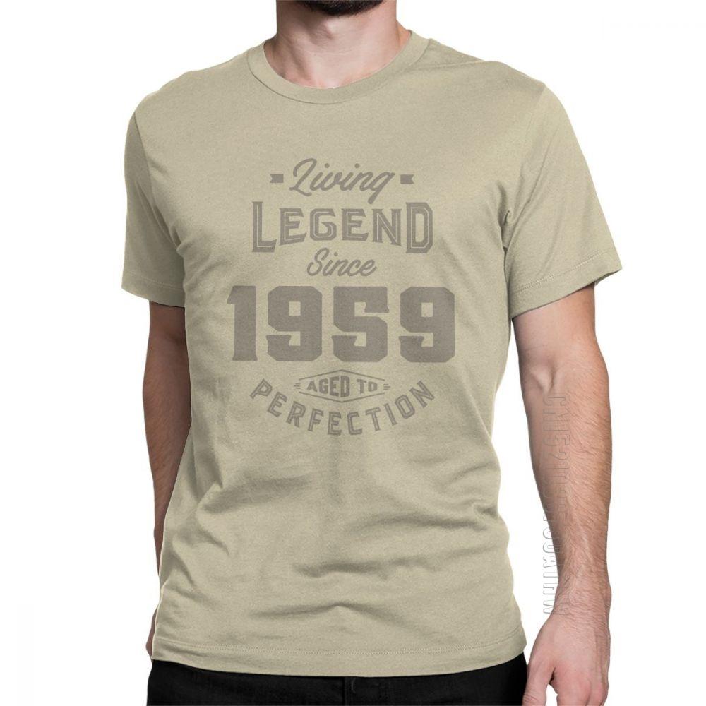 Living Legend Since 1959 Birthday TShirt Anniversary Birth Present T Shirt Vintage Men Gray Clothing Vintage Pure Cotton Tees