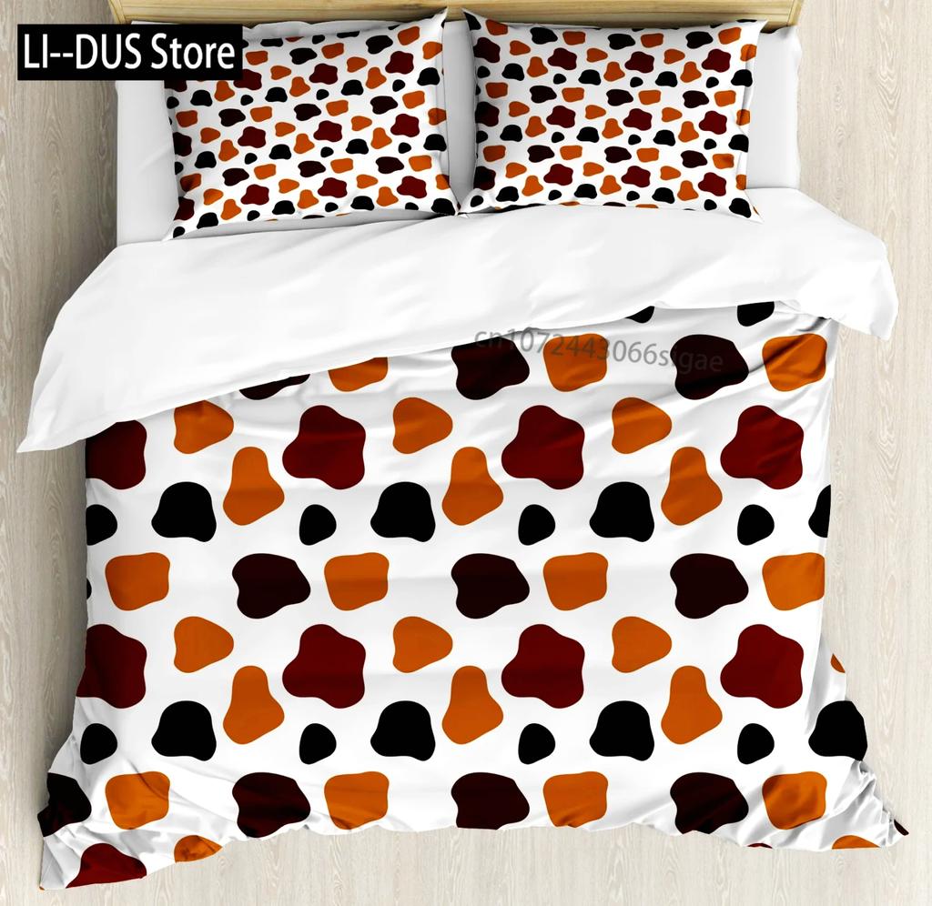 Comforter Cute Milk Cow Print Twin King Queen Microfiber Cartoon Cattle Bedding Set Farmhouse Animal Theme Comforter