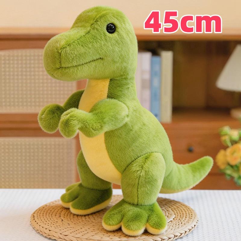 Cartoon Green Dinosaur Series Plush Toys Soft Lifelike Tyrannosaurus Stegosaurus Triceratops Doll Cute Kids Companion Doll