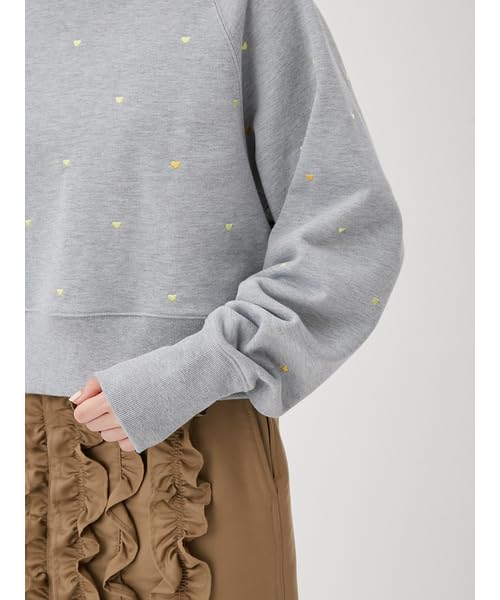 Furfur Mini Heart Embroidered Sweatshirt RWCT251096 GRY Women's