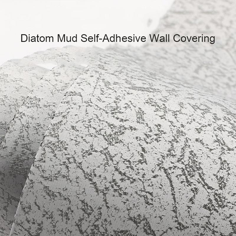 Diatom Mud Wall Sticker Self-Adhesive Worsted Cloth Surface Thickened Waterproof Wall Cloth Bedroom Flexible Soft Bag Wallpaper