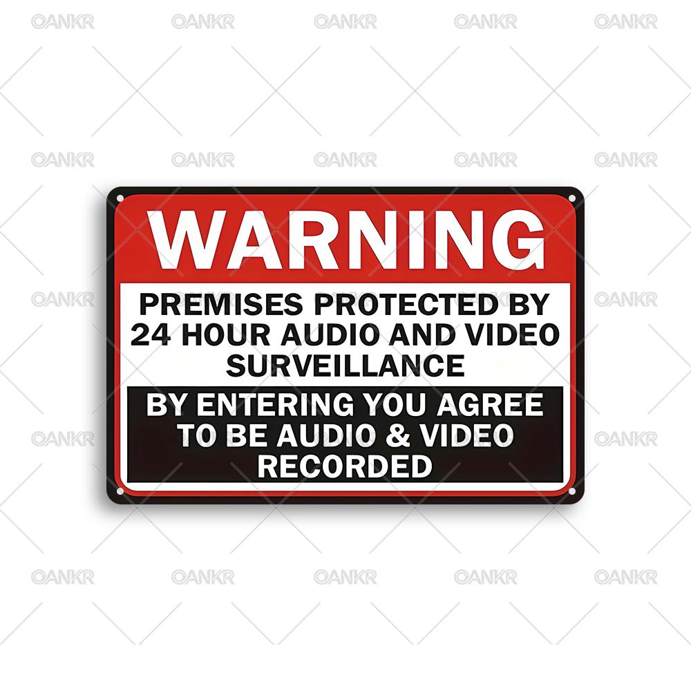 

Vintage Warning Poster Metal Tin Sign HOUR AUDIO AND VIDEO SURVEILLANCE Wall Decor Metal Signs for Garden Farm Fence Decor 20x30cm（7.8x11.8inch）