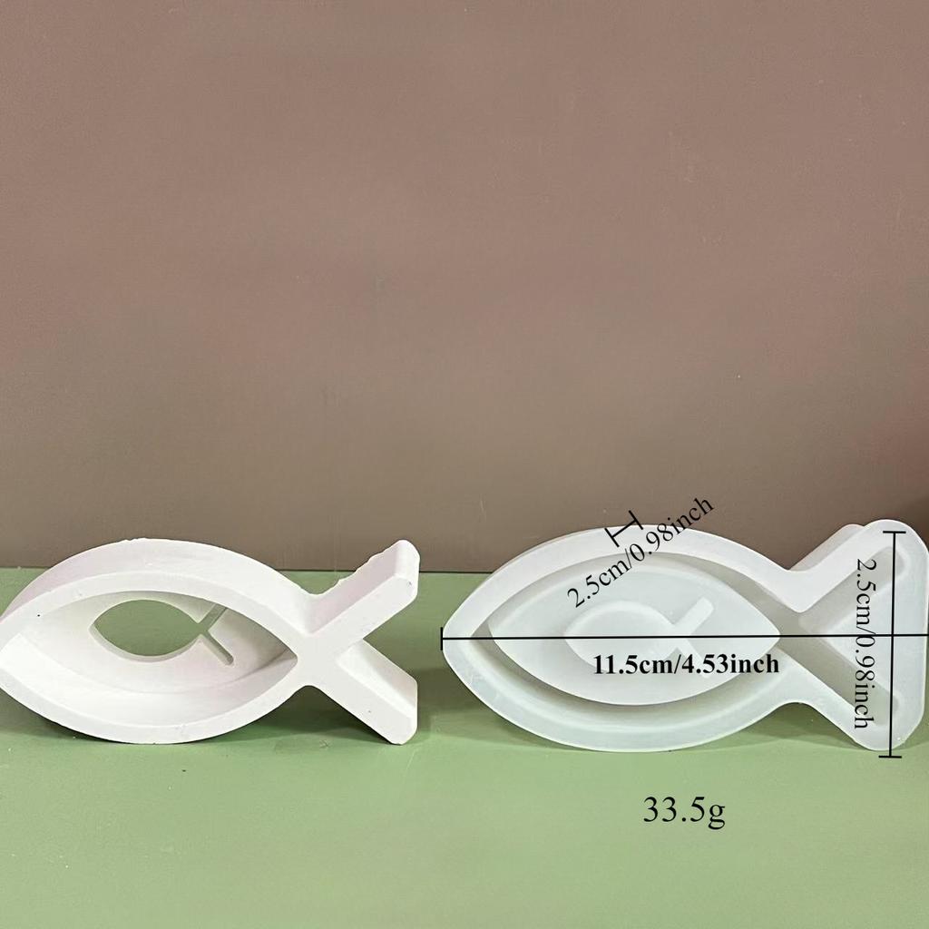 Jesus Fish Candle Holder Silicone Plaster Mold Candle Drip Balloon Light Ornament Home Decoration