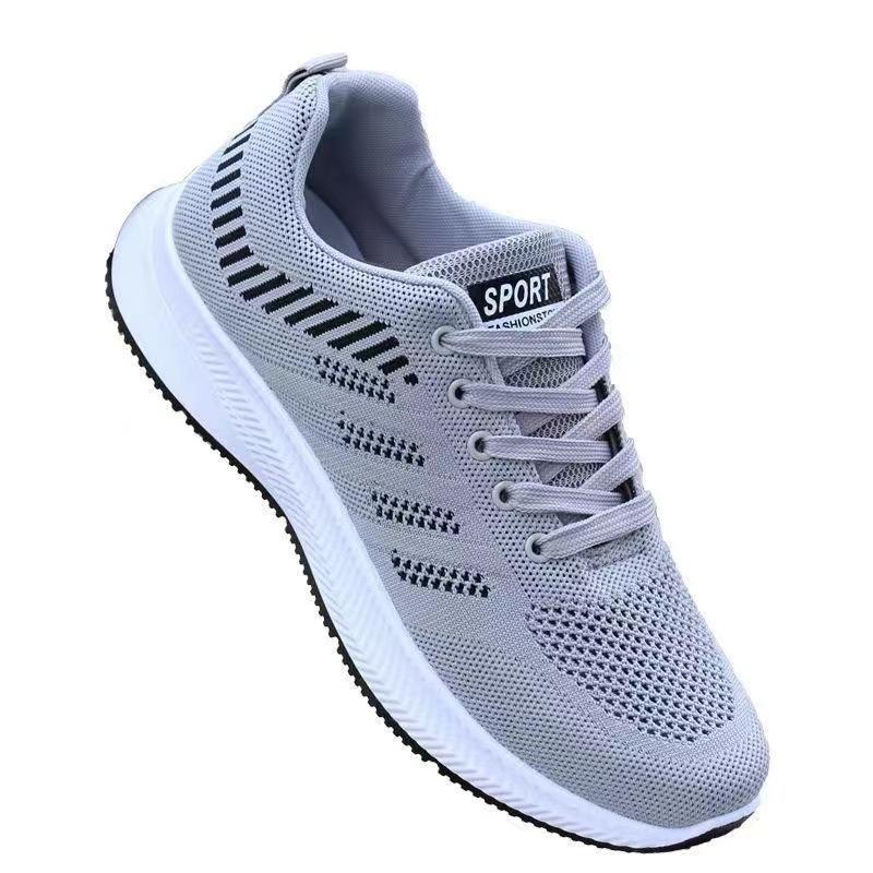 2024 Four Seasons New Men's Flying Weaving Mesh Sneakers Fashion Versatile Breathable Casual Shoes Comfortable Walking Shoes