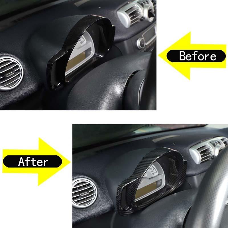 For Mercedes Benz Smart 451 Fortwo 2009-2015 Car Dashboard Display Meter Ring Speedometer Gauge Cover Trim Frame Accessories