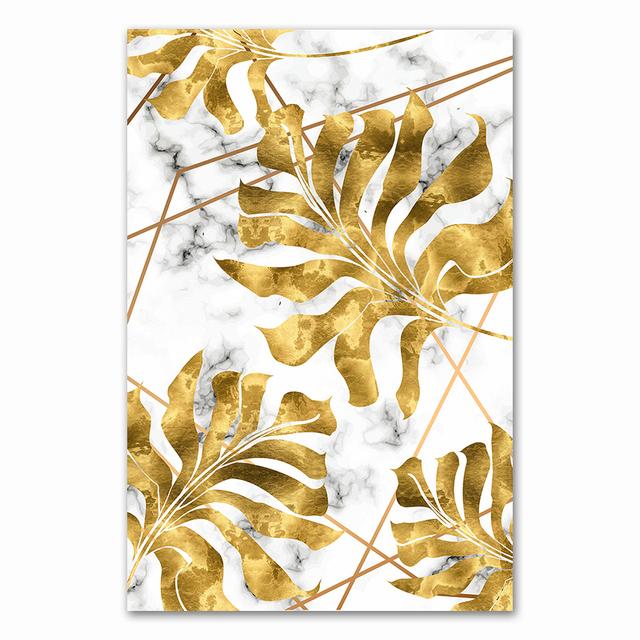 Scandinavian style, plant, gold, canvas, decorative painting, art, abstract printing, painting on the wall