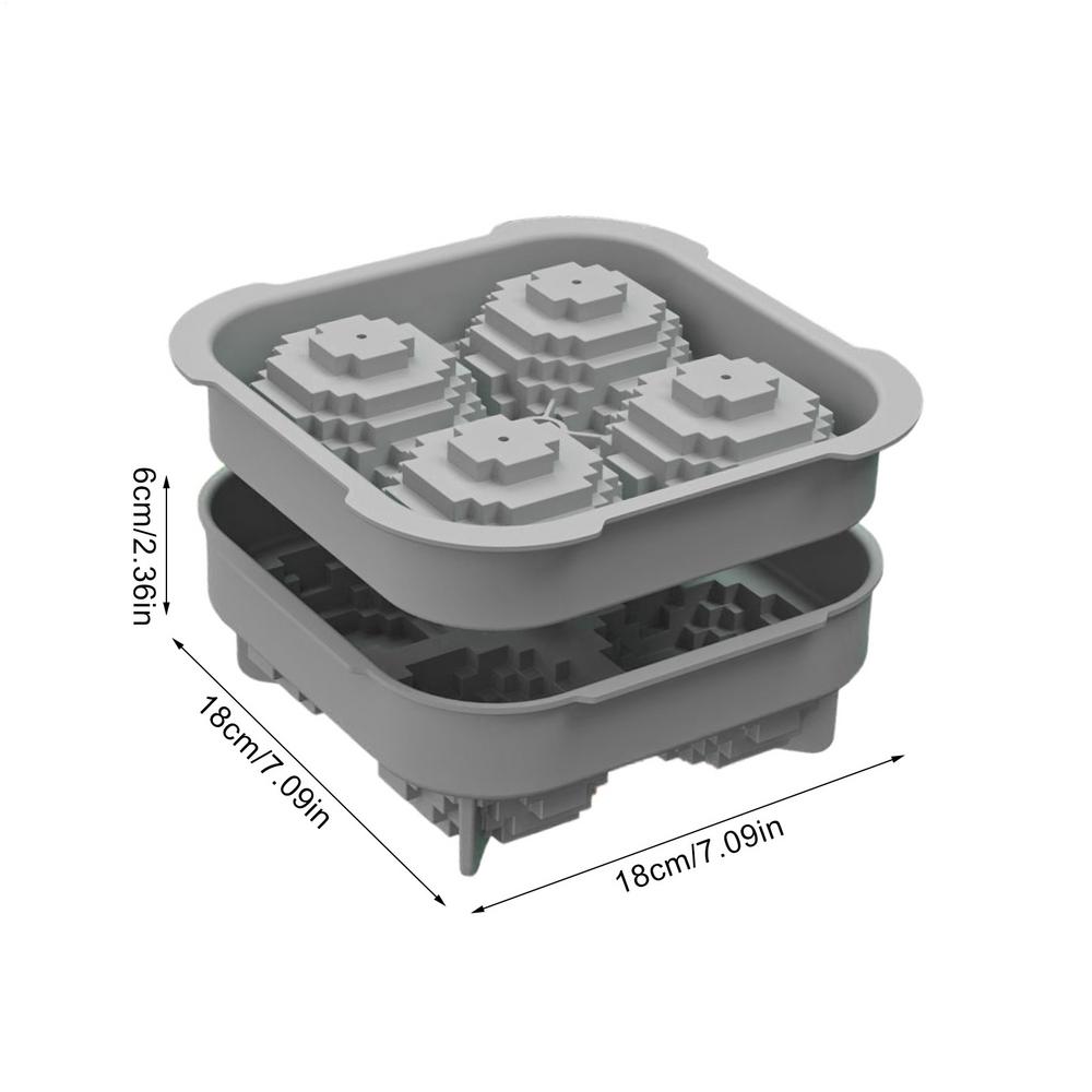 4 Grid 3D Ice Ball Ices Cube Silicone Ices Cube Tray Mold With Lid Reusable Ice Mold Ball For Whiskey Juice Fruit Jelly Ice Mold