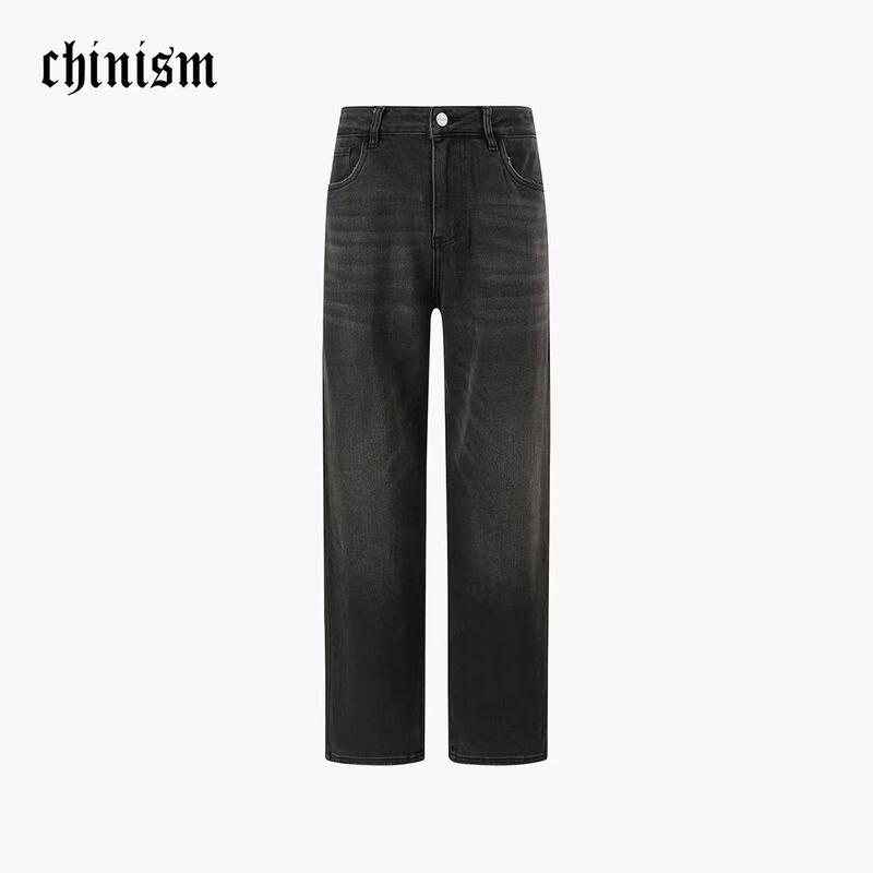CHINISMCH Men s Washed Vintage Straight-Leg Jeans M