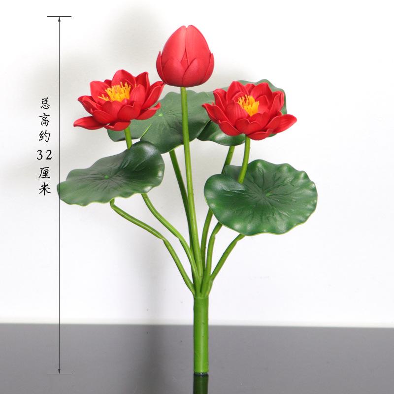 Petites Fleurs Artificielles Décoration Lotus Lys pour Maison & Offrandes à Bouddha