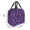 Purple And Pink Leopard Seamless Thermal Insulated Lunch Bag Animal Cheetah Resuable Lunch Container for School Food Box