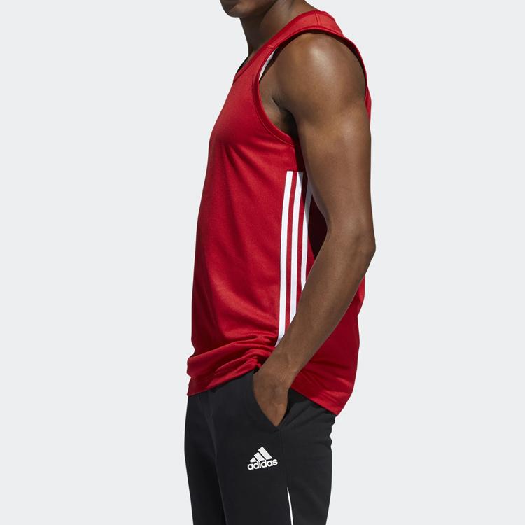 Adidas Knitted Reversible Breathable Basketball Vest Men Tops Red DY6595
