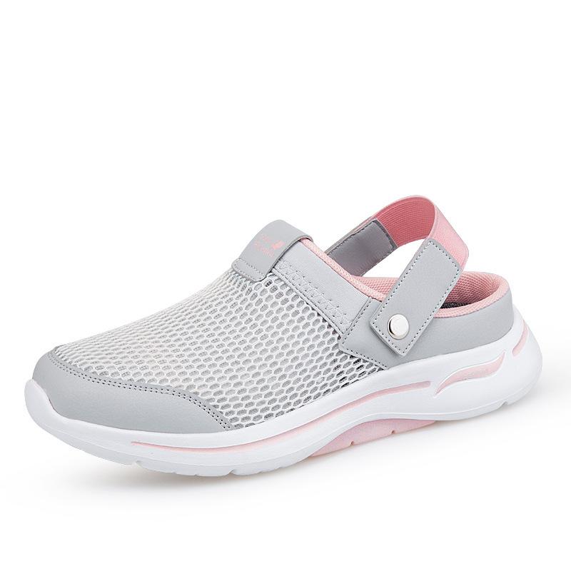 2025 Large Size Mesh Women's Shoes Spring and Summer Daily Cool Slippers One Pedal and Half Drag Breathable Lightweight Air Cushion Women's Shoes