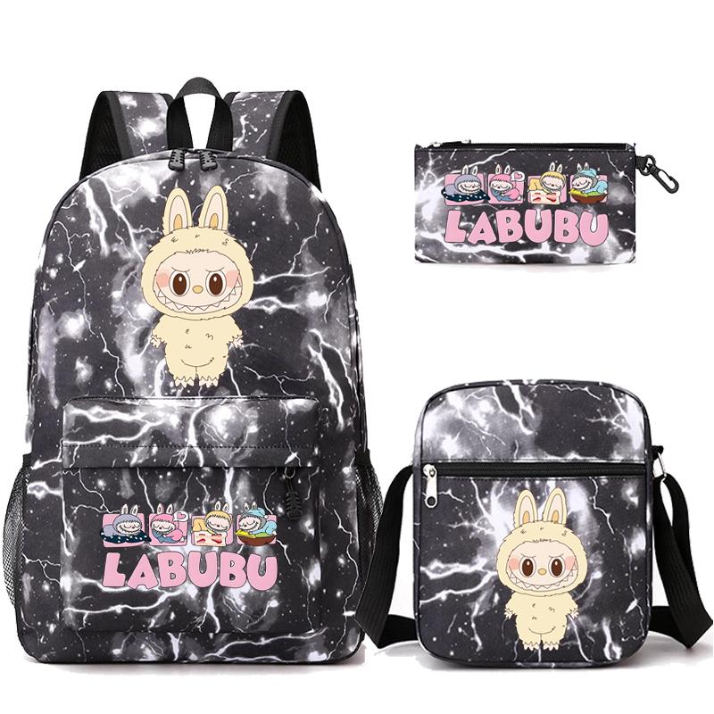 3Pcs/set Cute Printed Backpack with Shoulder Bag Pencil Case Student Girl Boy Schoolbag Large Capacity Bookbag Travel Bag
