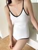 2026 Summer Boho Bikini Set One Piece Swimsuit High Waisted Halter Neck Push Up Sexy Tummy Control Women