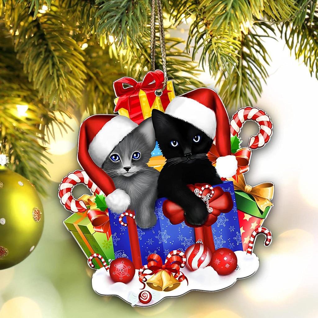 Adorable Acrylic Christmas Cat Car Accessory For Decorative Holiday Use Aromatherapy