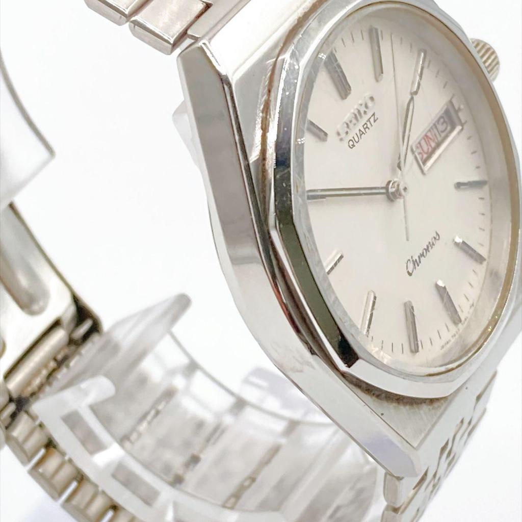Used 538 SEIKO Chronos Men's Watch Quartz Day-Date Working