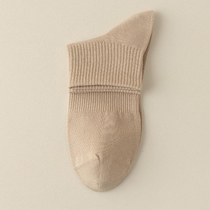 Pánské prodyšné ponožky střední délky z čisté bavlny - Odolné proti zápachu, protiskluzové, odvádějící pot, tenké, bezešvé šití, zesílené.