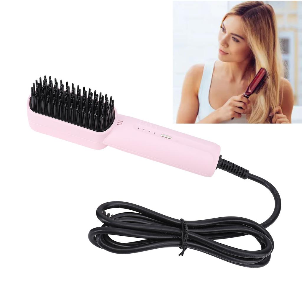 Hair Straightening Brush Negative Ionic Hair Straightener Brush Hairdressing Tool Heat Settings Anti