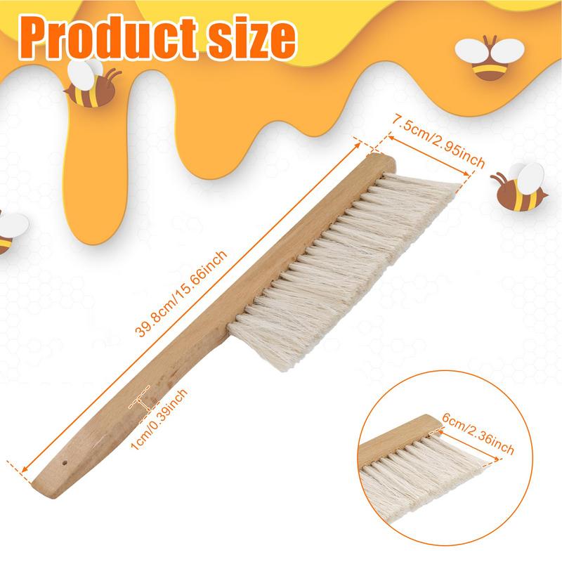 Bee Brush Natural Horsehair Bee Brush With Wooden Handle Natural Horsehair Beehive Tool Soft Honeybee Cleaning Supplies For