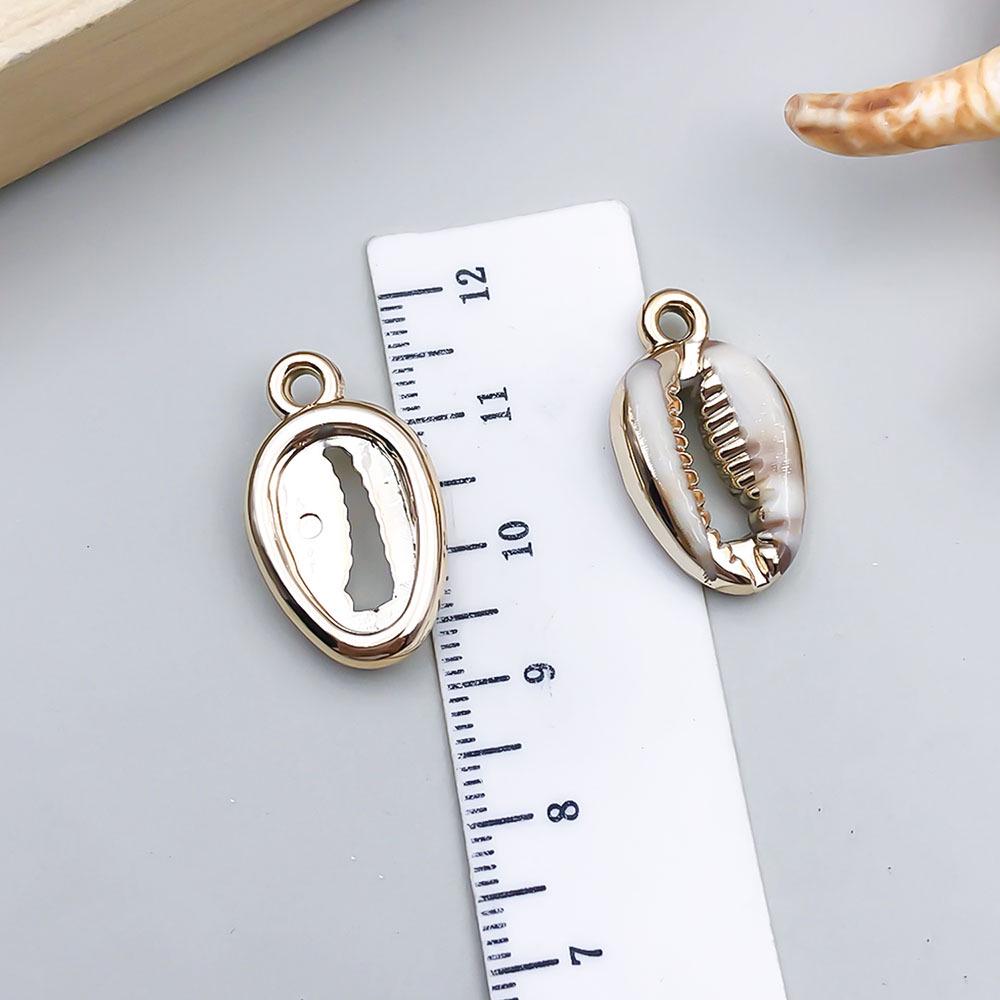 Gold Electroplated Acrylic Conch Pendant Charm for DIY Bracelets and Necklaces