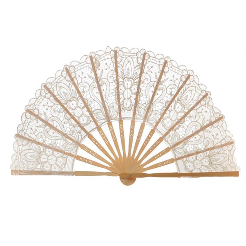 

Элегантный веер с кружевной отделкой, складной веер из винтажной ткани, элегантный складной веер с кружевной отделкой в винтажном стиле с кисточкой для свадьбы и сцены