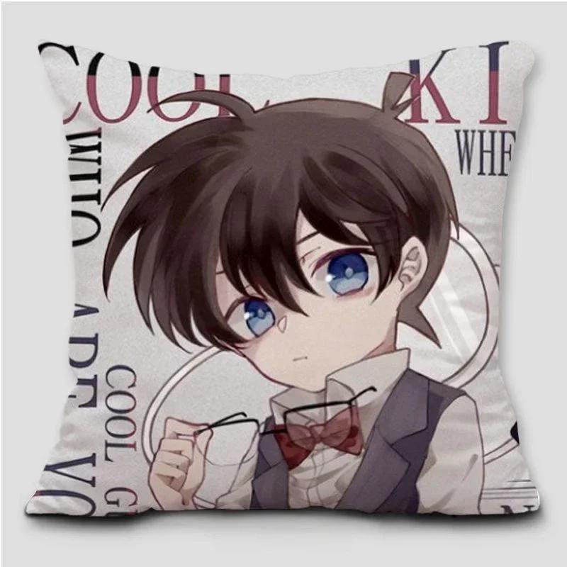 

Странный Грабитель Кид Конан Подушка Имя Детектив Конан Кудо Синичи Серый Принт Наволочка 66x66cm