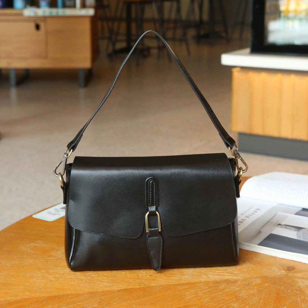 Genuine Leather Women's Bag Versatile and Fashionable Crossbody Bag Cowhide Single-shoulder Small Square Bag
