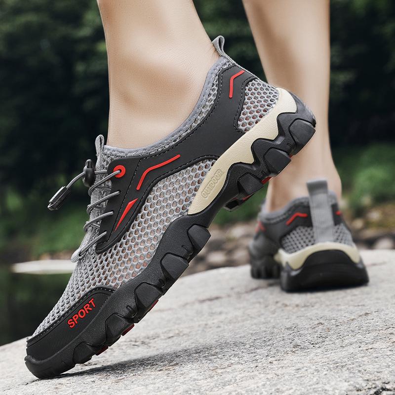 2026 Summer Men's Lightweight Mesh Outdoor Shoes: Soft Sole, Sports Casual, Breathable, Water-Resistant