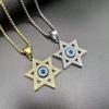 Fashion Hip Hop Eyeball Vintage Punk Evil Eyes Hexagram Star Stainless Steel Pendant Star of David Necklace Lucky Evil Eye Gifts