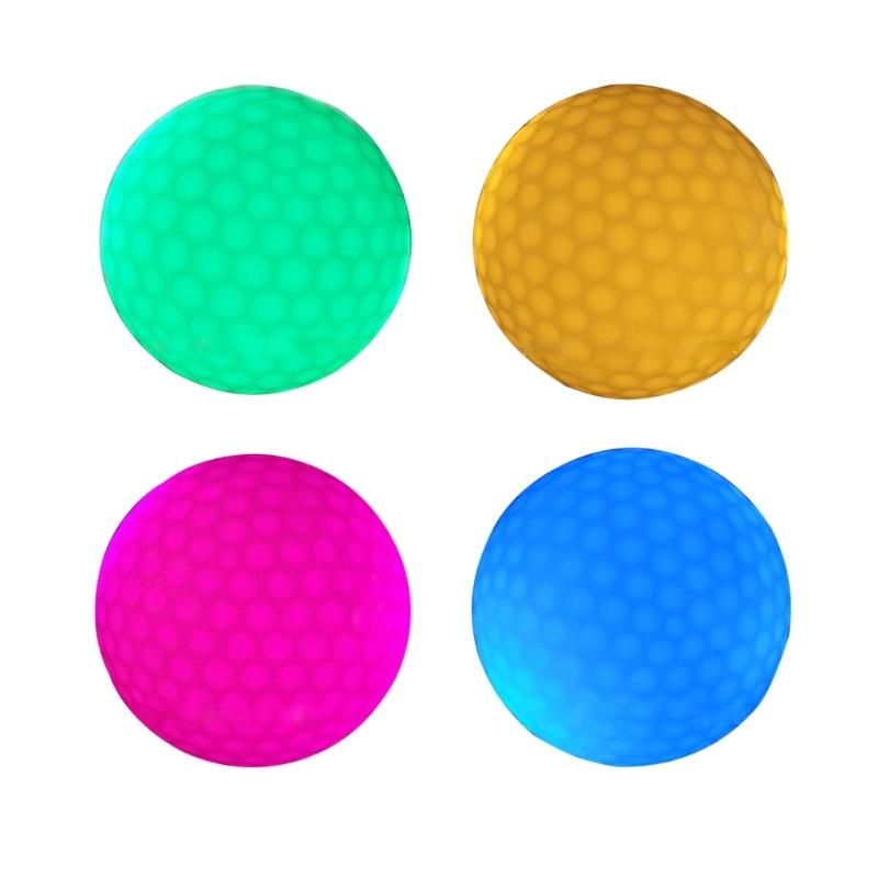 4Pieces Glow Golf Balls for Night Sports Tournament Glowing In The Dark Golf Ball Long Lasting Bright Luminous Balls