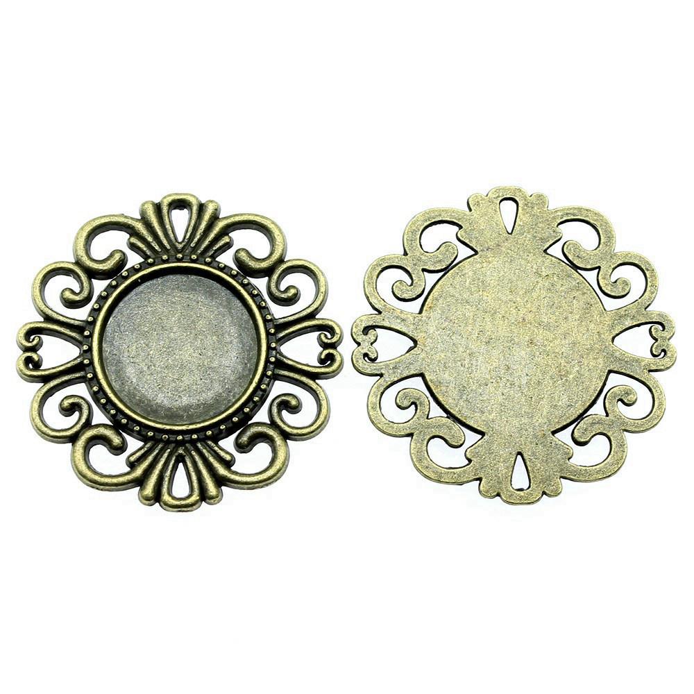 Accessories Parts Fit Round 16Mm Glass Cabochon Base Setting Tray Minimalist Jewelry Components QA017