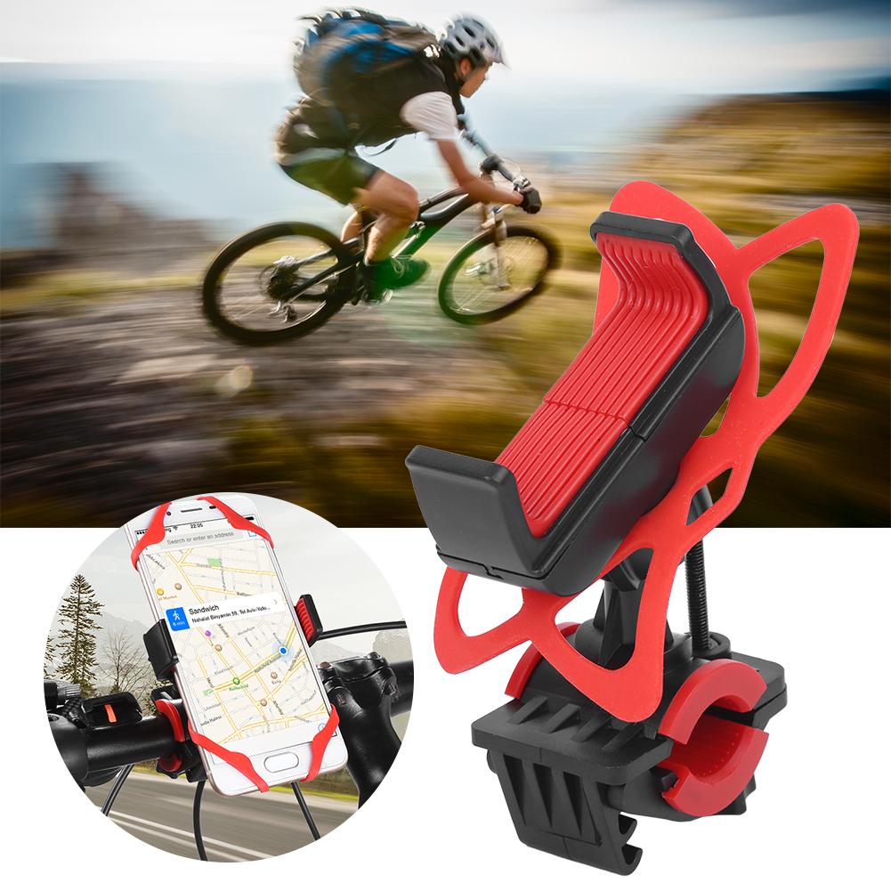 Universal Bike Mobile Phone Bracket Red Silicone Mountain Bicycle GPS Navigator Stand Cycling