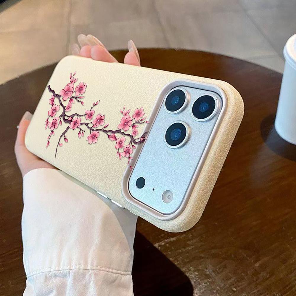 Pink Peach Blossoms Phone Case For iPhone 16 Pro Case iPhone 13 15 11 12 14 Pro Max 16e 15 Plus 17 Air Shockproof Cover