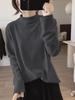Women's Slimming High Neck Apricot Thermal Fleece Long Sleeve Casual Top - 2026 Autumn/Winter Collection