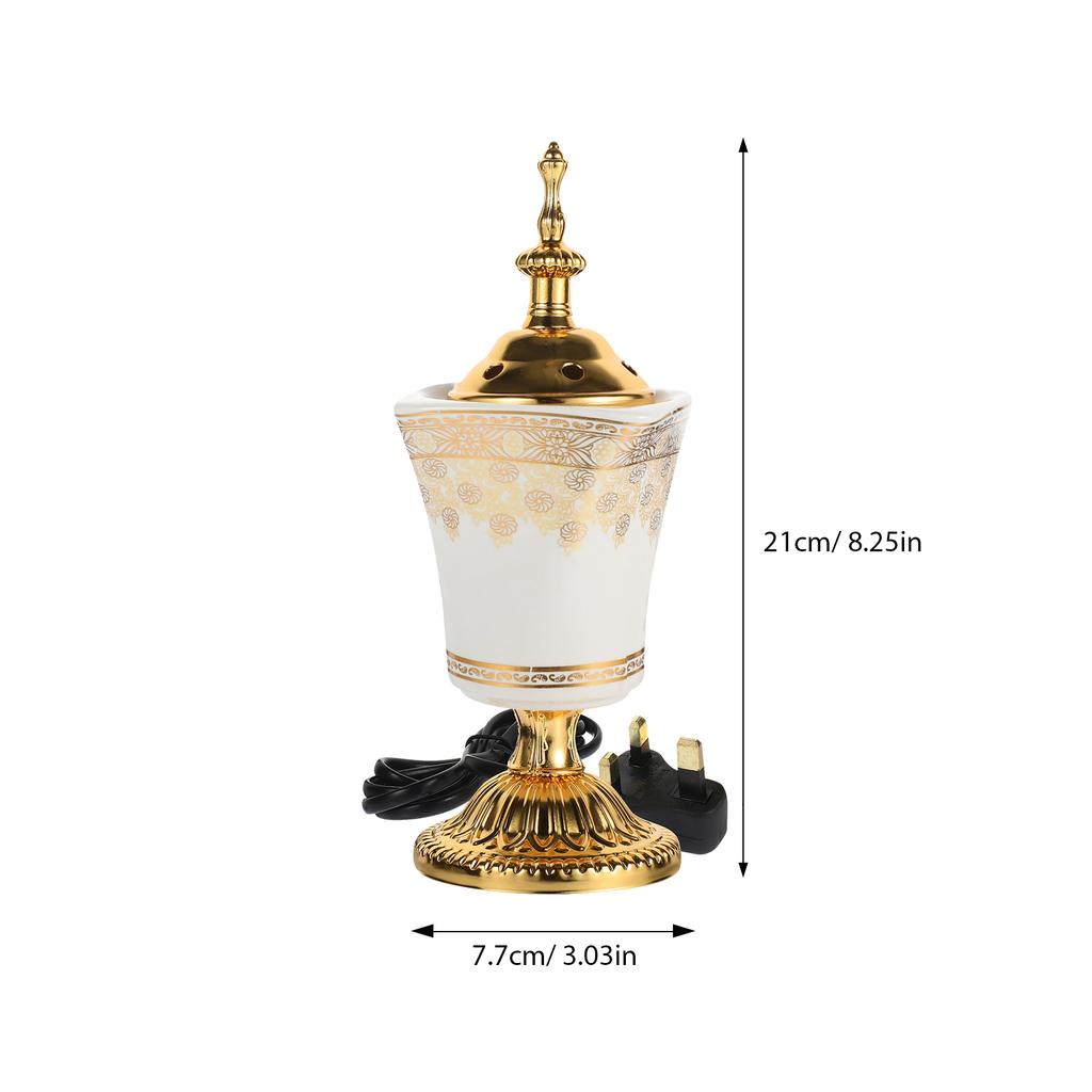 Bruciatore di Incenso Elettrico a Spina per Incenso Arabo Bruciatore di Incenso Elettrico Bruciatore per Coni di Incenso Arabo Decorazione Araba 220-240V